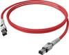 Easylan CP1ORMSMS0010 RJ45 sieťové káble, prepojovacie káble CAT 6A S/FTP 1.00 m červená (jasná) dvojžilový tienený, bez halogénov, samozhášavý 1 ks