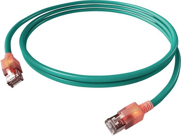 Easylan CS1OTADAD0005 RJ45 sieťové káble, prepojovacie káble CAT 6A S/FTP 0.5 m tyrkysová dvojžilový tienený, bez halogénov, samozhášavý 1 ks