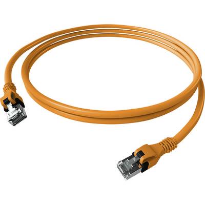 Oranžový ethernetový kábel s obojstrannými konektormi.