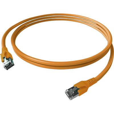 Oranžový ethernetový kábel s dvoma RJ45 konektormi.