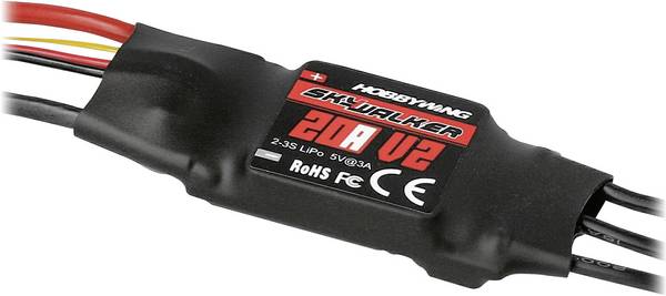 Hobbywing Skywalker V2 20A Brushless letový regulátor pre model lietadla Zaťažiteľnosť (max.): 40 A