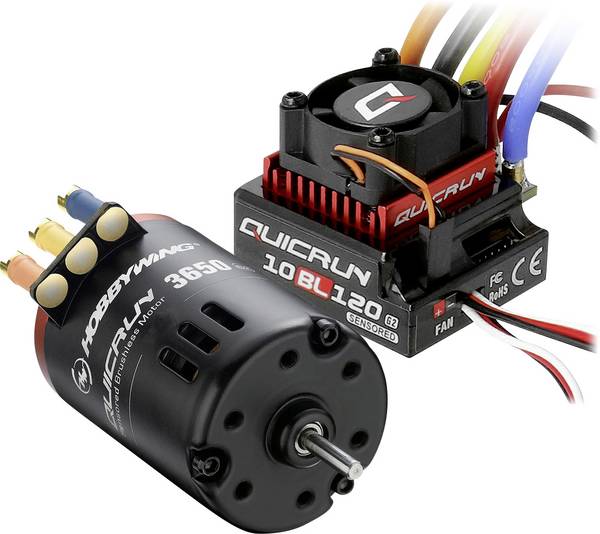 Hobbywing Combo 10BL120 G2 mit 3650SD 13.5T 38020382 Počet závitov: 13.5 striedavý (brushless) motor a regulátor otáčok, sada pre RC modely 1:10, 1:12