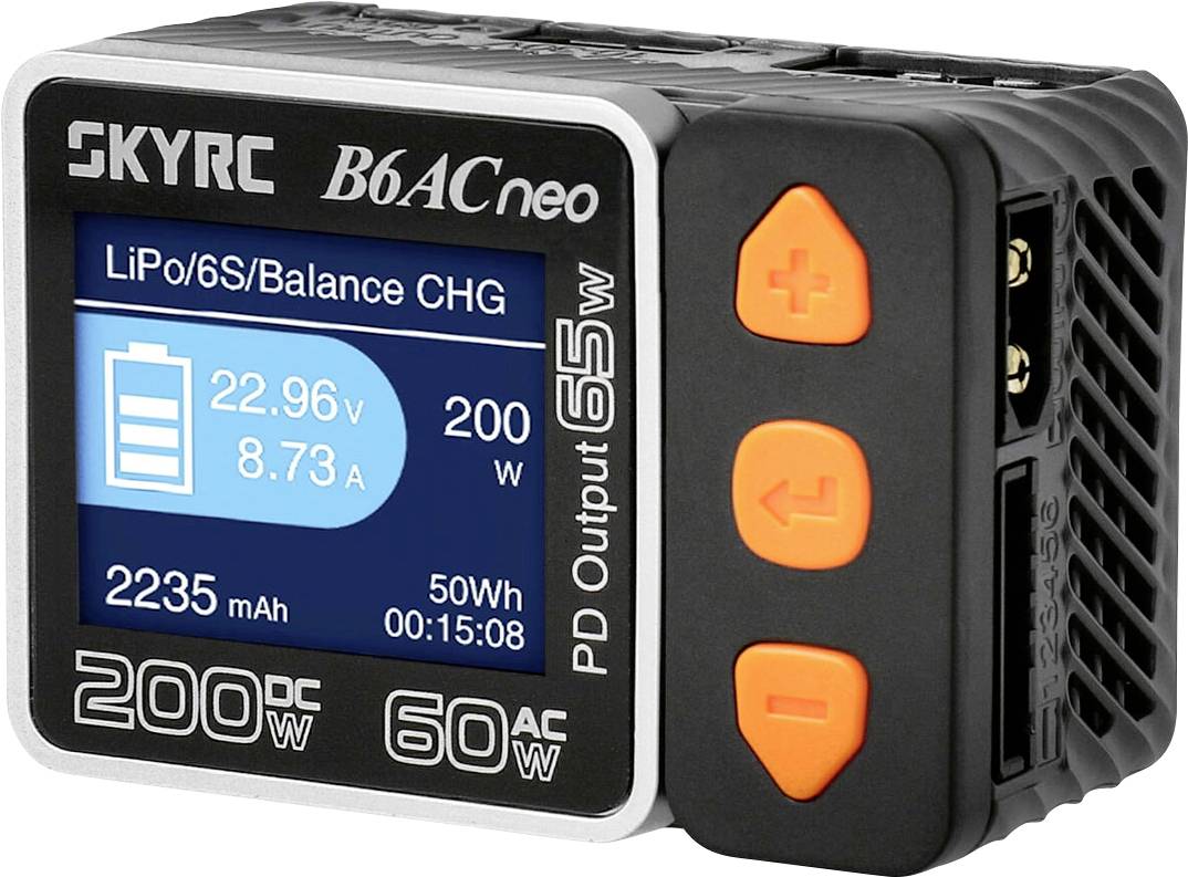 SKYRC B6AC Neo Modelbouwoplader 10 A Lood, LiFePO, LiHV, Li-ion, Li-poly, NiCd, NiMH