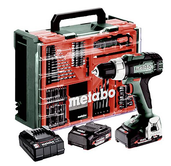 Metabo BS 18 L Set 614051710 Borrskruvdragare batteri 18 V 2 Ah Li-Ion borstfri, inkl. 2x batterier, inkl. väska, inkl. laddare, inkl. Tillbehör