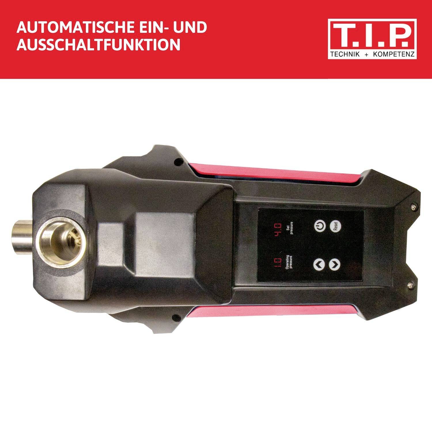 Elektrická vodná pumpa s automatickou funkciou, čierno-červená, výrobné logo T.I.P.