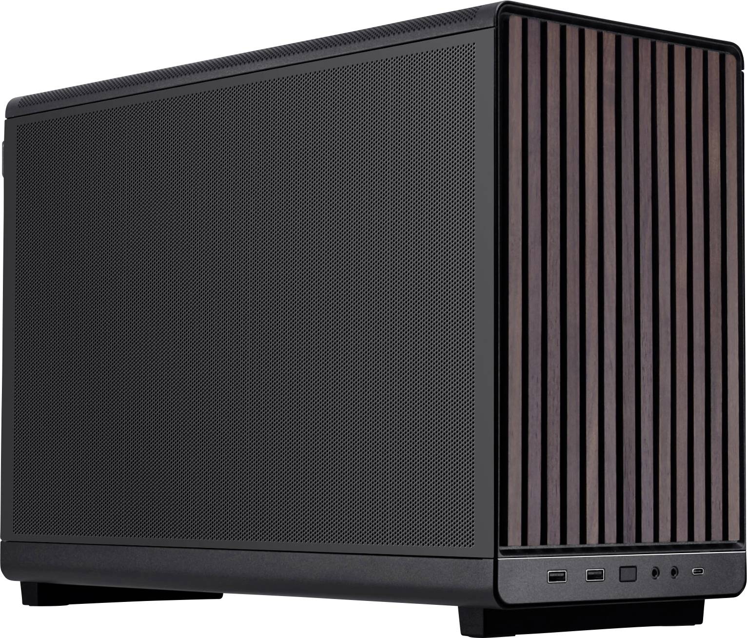 Lian Li Lian Li DAN Cases A3-mATX Wood Edition PC-Gehäuse, Micro-ATX - Walnuss, schwarz Micro-Tower PC Case, PC Case da gioco, Contenitore Nero