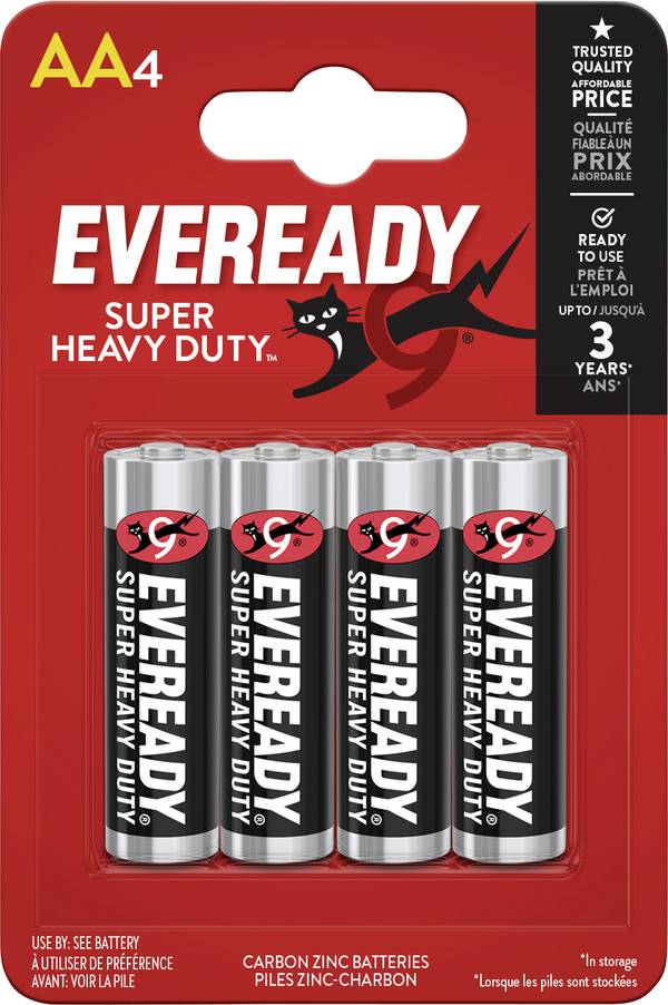 Eveready SHD tužková batéria typu AA zinkovo-uhlíková, 1.5 V, 4 ks