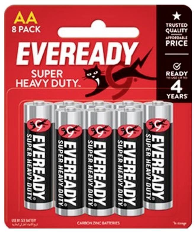 Eveready SHD Batteria Stilo (AA) Zinco carbone 1.5 V 8 pz.