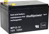 multipower MP12-12 MP12-12 olovený akumulátor 12 V 12 Ah olovený so skleneným rúnom (š x v x h) 98 x 98 x 151 mm póly kontaktu bezúdržbová, nebadateľné vybíjanie, VDS certifikácia