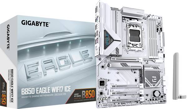 Gigabyte B850 EAGLE WF7 ICE Základná doska Socket AMD AM5 Tvarový faktor ATX Čipová sada základnej dosky AMD® B850