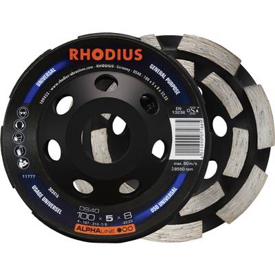 Rhodius 303416 RHODIUS DS40, diamantový hrncový kotúč 100 x 5,0 x 8,0 x 22,23 mm, diamantový hrncový kotúč, ALPHAline, n