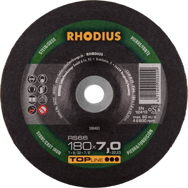 Rhodius 200403 RS66 Ohrubovací kotúč   kámen, litina 10 ks