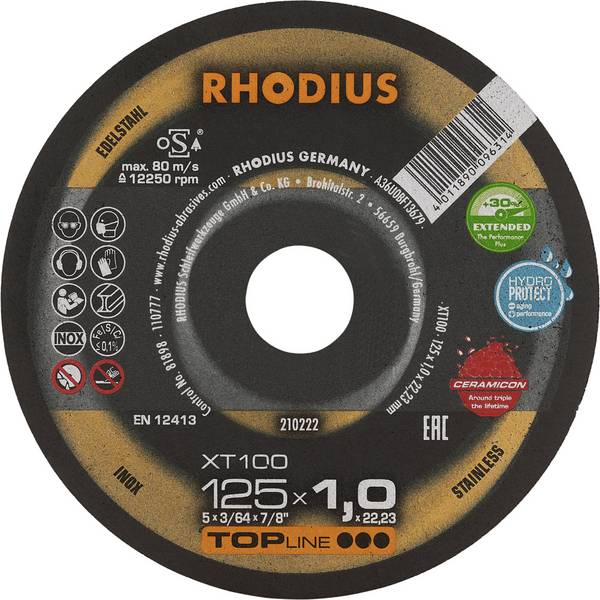 Rhodius XT100 210222 rezný kotúč  25 ks nerezová ocel, ocel