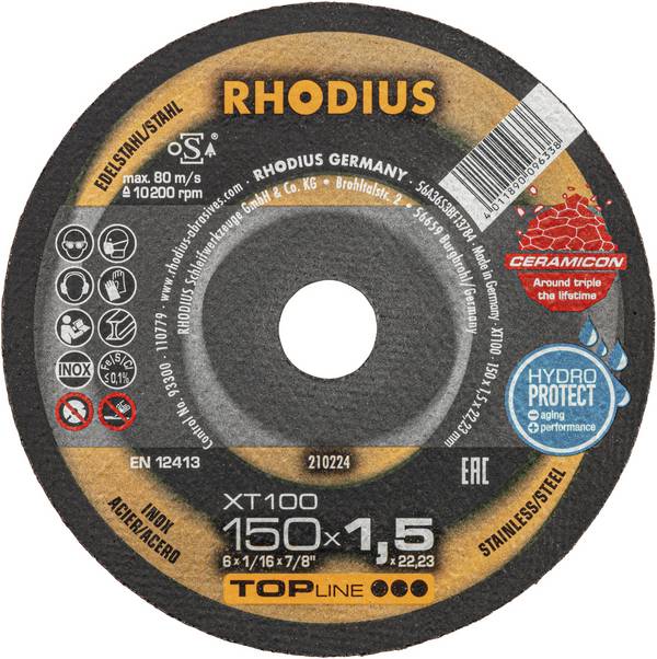 Rhodius XT100 210224 rezný kotúč  25 ks nerezová ocel, ocel
