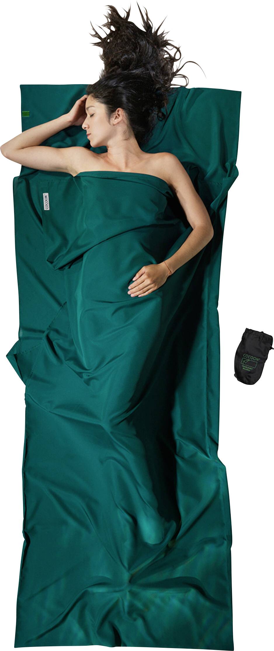 Spací vak Cocoon TravelSheet Rectangular, polyester, zelený-0