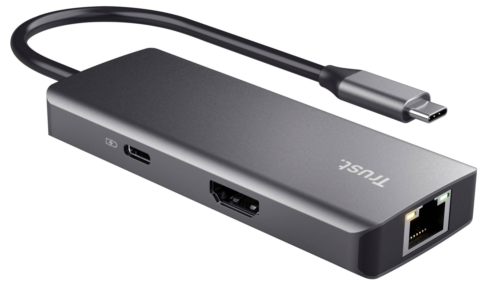 USB-C hub s HDMI, USB-A, ethernetovým a ďalšími portami. Používa sa na rozšírenie možností pripojenia zariadenia.