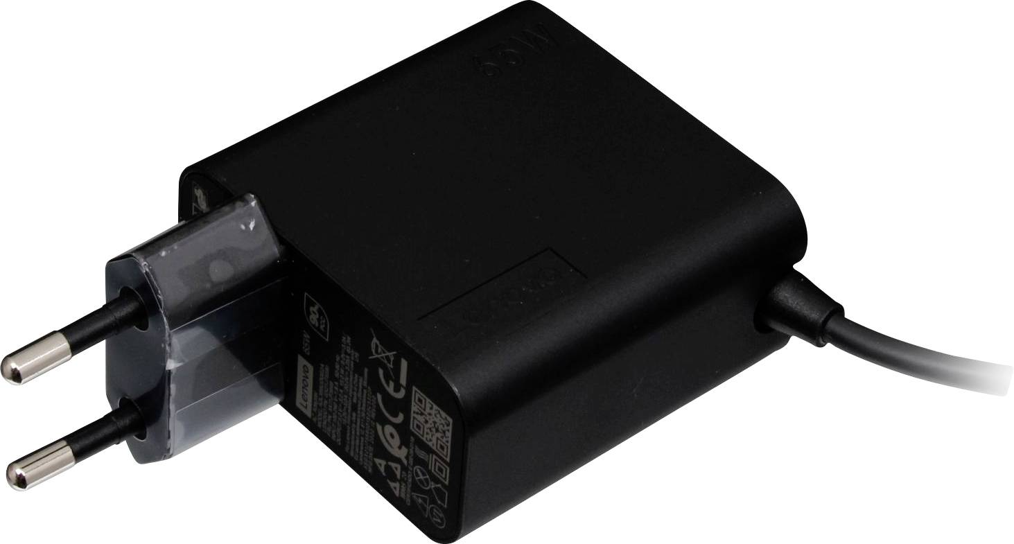 Čierna sieťová nabíjačka s európskou zástrčkou a káblom. Vhodná na nabíjanie elektronických zariadení.