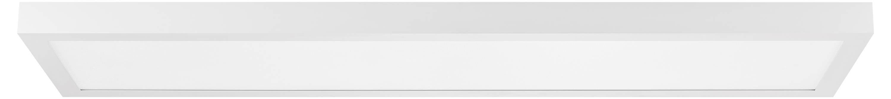 Pravouhlý, biely LED panel na osvetlenie interiérov. Štíhly dizajn, vhodný na montáž na strop.
