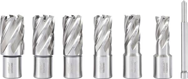 FRITZFURT 3121-1017 sada jadrových vrtákov 7-dielna 14 mm, 16 mm, 18 mm, 20 mm, 22 mm, 24 mm vysoko pevné 1 sada