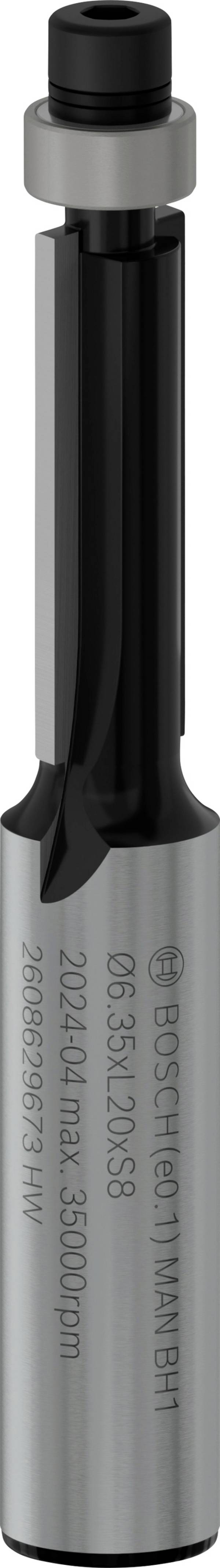 Bosch Accessories 2608629673 zarovnávacia fréza tvrdokov   Dĺžka 57 mm Vonkajší Ø 6.400 mm Pracovná dĺžka 20 mm Ø hriadeľa 8 mm