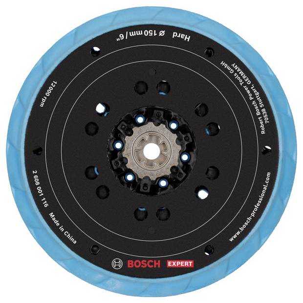 Modrý brúsny kotúč značky Bosch, model 150 mm, určený na tvrdé materiály, vyrobený v Číne.