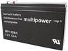 multipower MP1224H 141144 olovený akumulátor 12 V 6 Ah olovený so skleneným rúnom (š x v x h) 51 x 102 x 151 mm plochý konektor 6,35 mm  bezúdržbová, nebadateľné vybíjanie