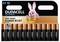 Balenie 12 batérií AA Duracell Optimum s ružovým králičím maskotom a textom „200% viac energie Boost Actives".