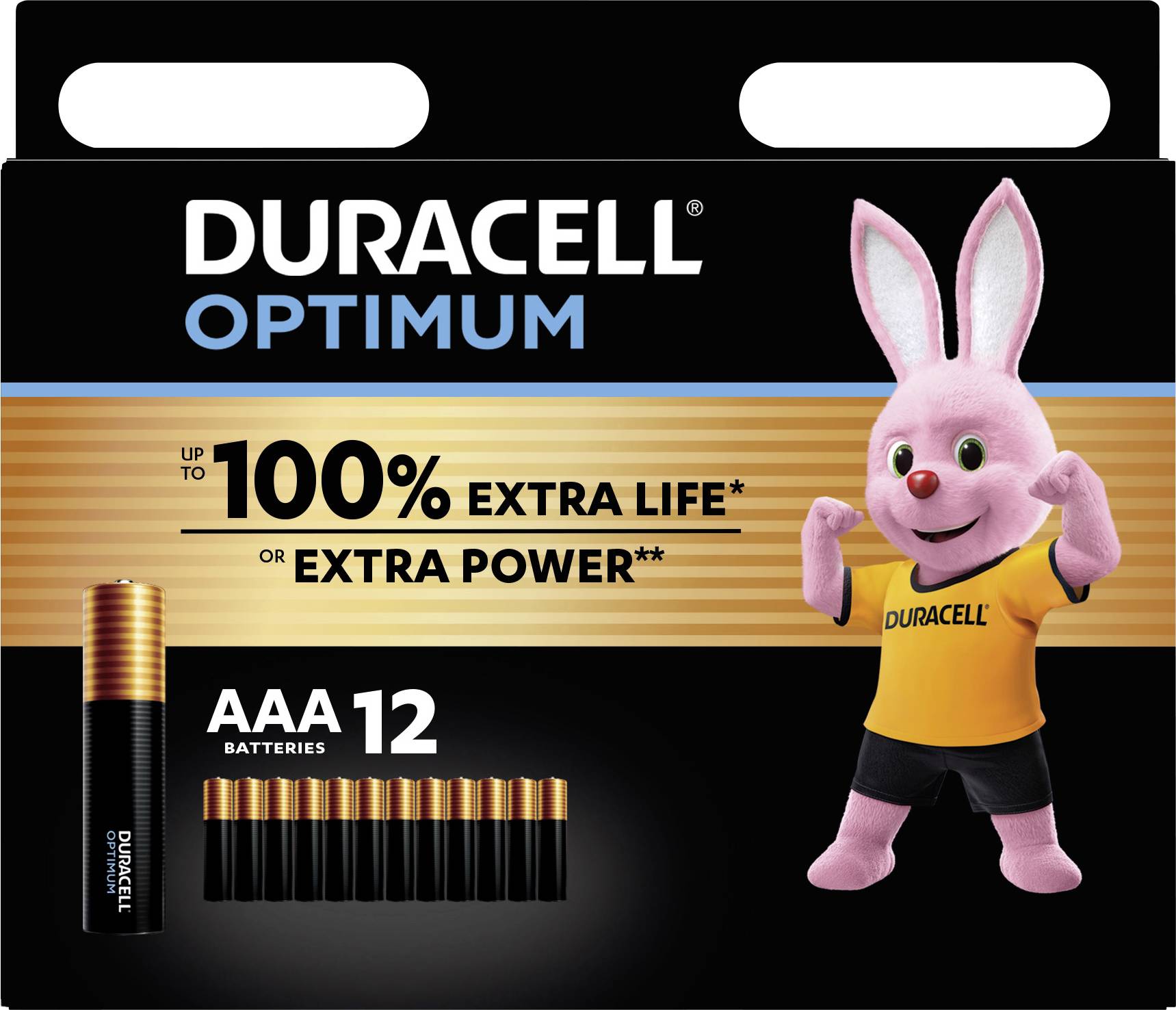 Duracell Optimum mikrotužková batérie typu AAA alkalicko-mangánová 1.5 V 12 ks