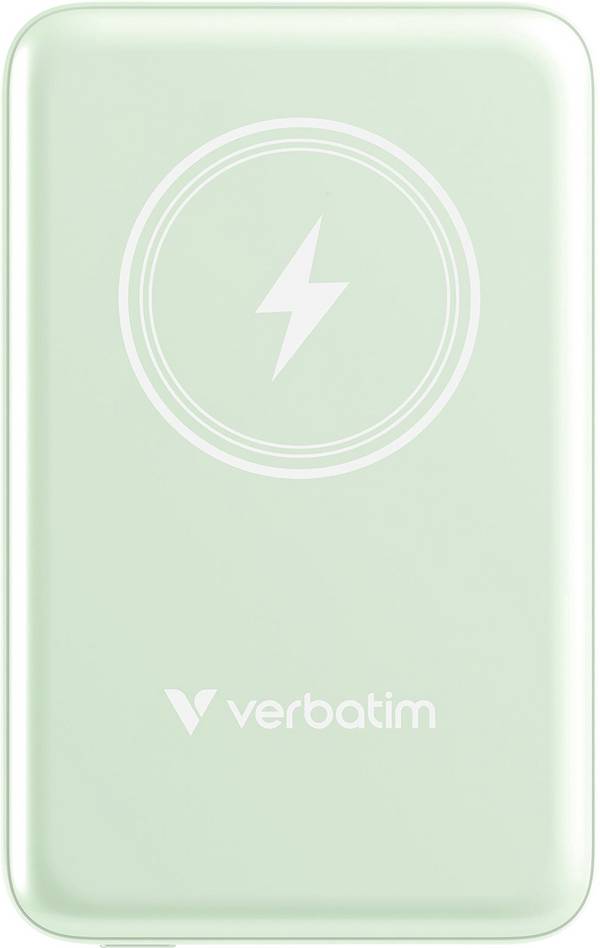 Verbatim Charge 'n' Go Magnetic Wireless powerbanka Li-Pol, 10000 mAh, Rýchle nabíjanie, Quick Charge 3.0, Power Delivery 3.0, adaptívne rýchle nabíjanie, USB-C®, zelená