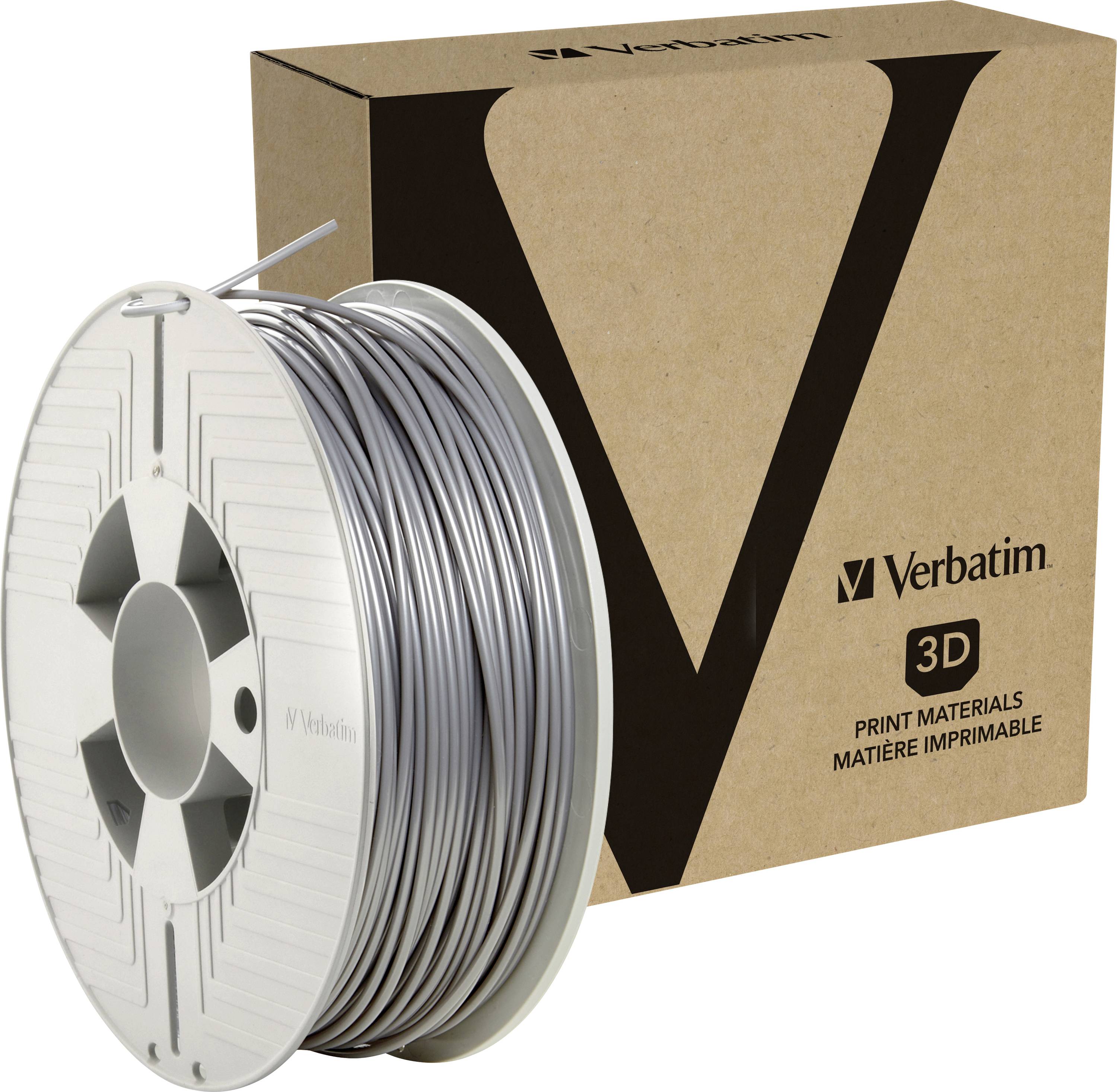 Verbatim 55036 55036 Filament ABS-plast høj grad af stivhed 2.85 mm 1 kg Aluminiumsgrå 1 stk
