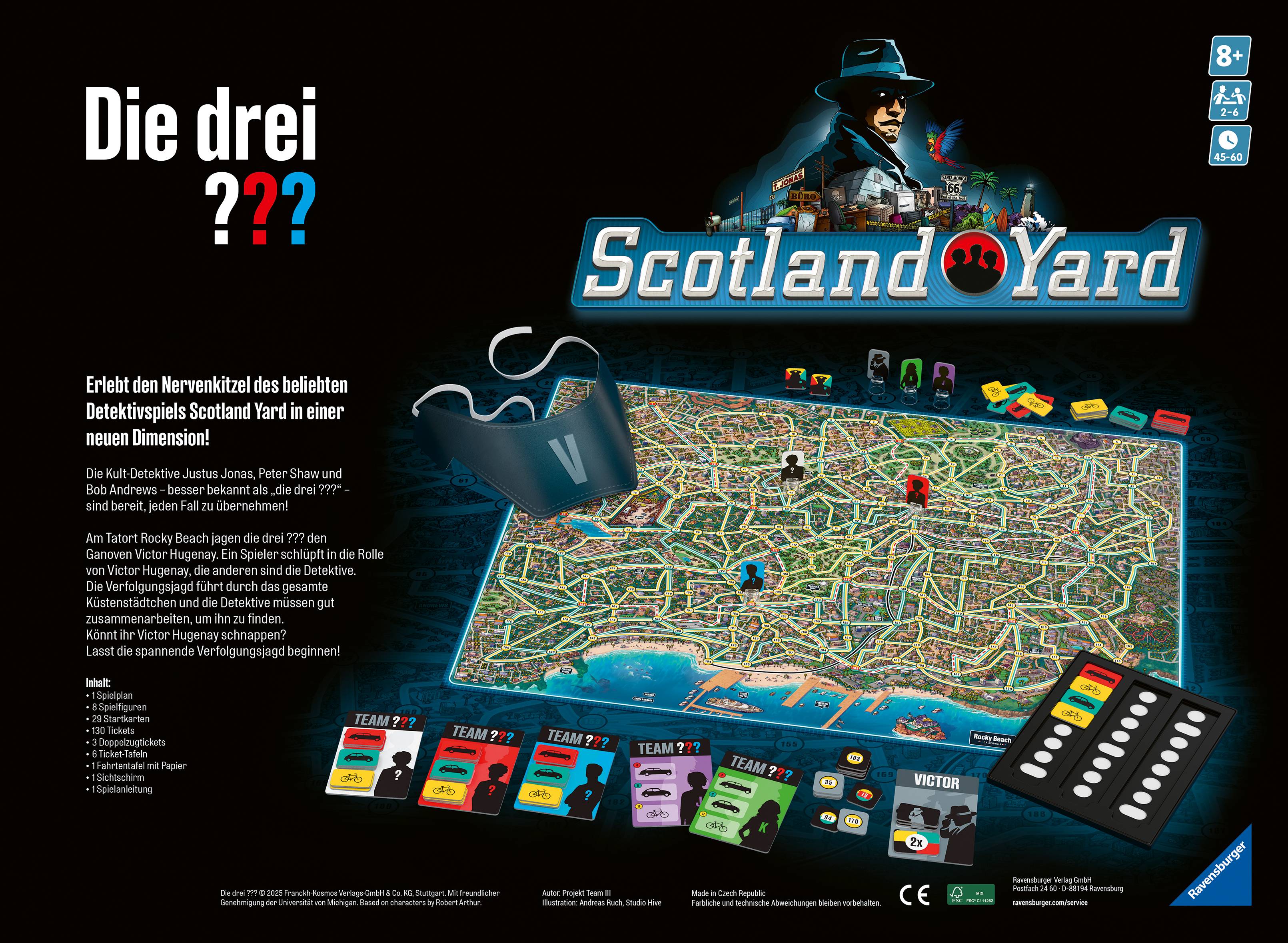 Ravensburger Traja vyšetrovatelia Scotland Yard Die drei ??? Scotland Yard 24741-2