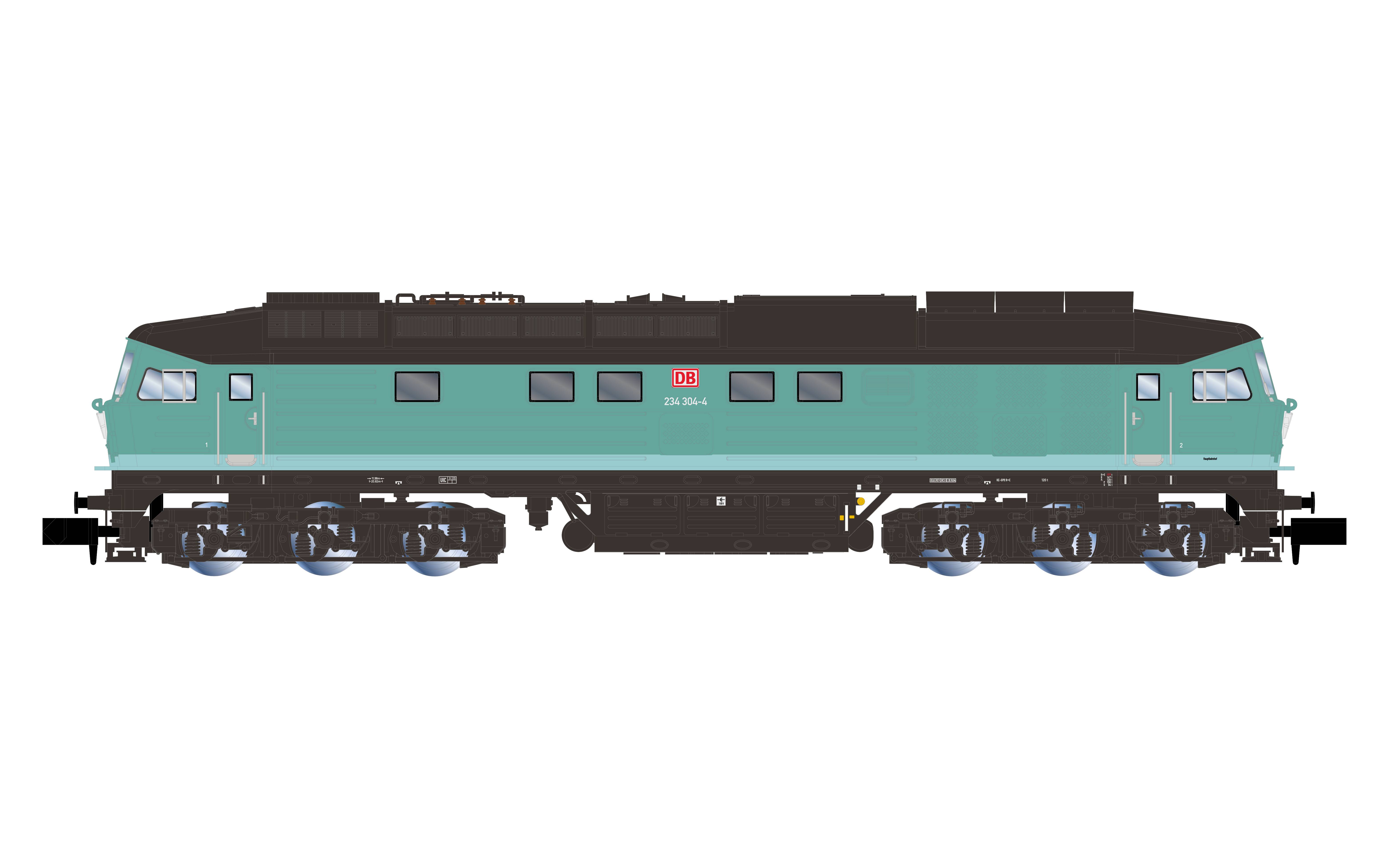 Arnold HN2657 N dieselelektrische locomotief 234 304-4 van de DB AG