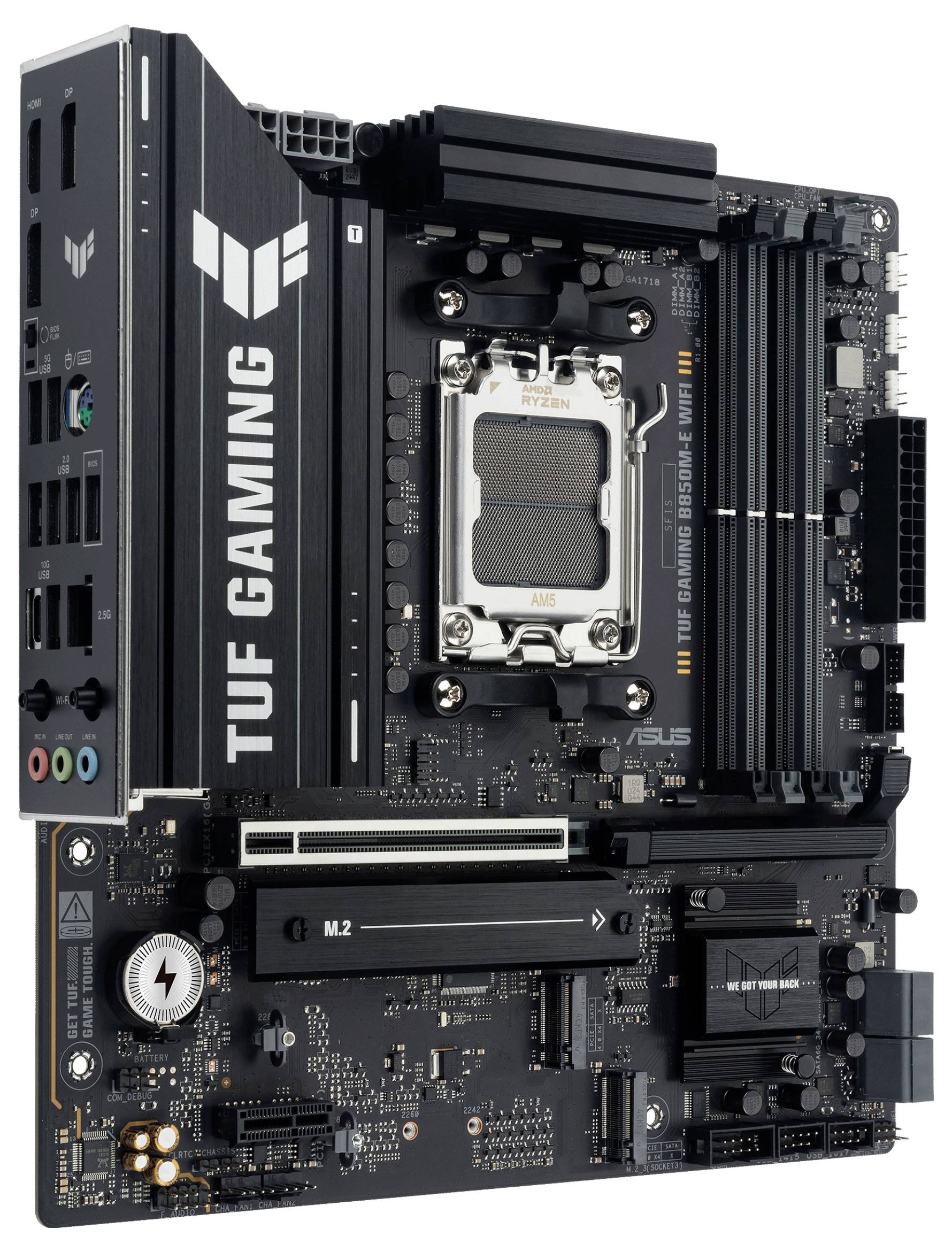 Asus TUF B850M-E Základná doska Socket AMD AM5 Tvarový faktor Micro-ATX Čipová sada základnej dosky AMD® B850-2