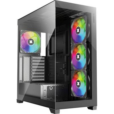 Xilence Gleam midi tower PC skrinka čierna bočné okno-0