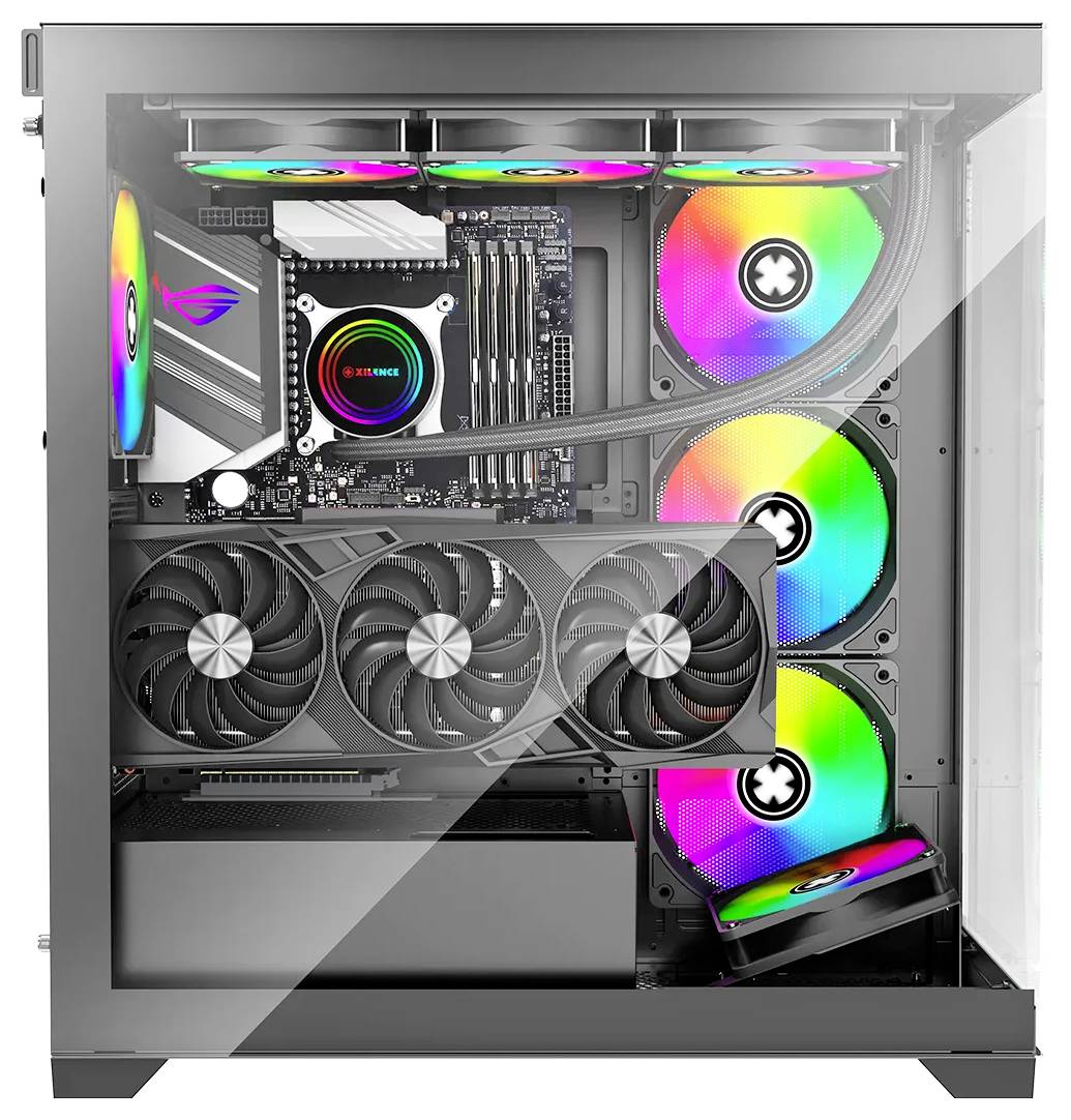 Xilence Gleam midi tower PC skrinka čierna bočné okno-1
