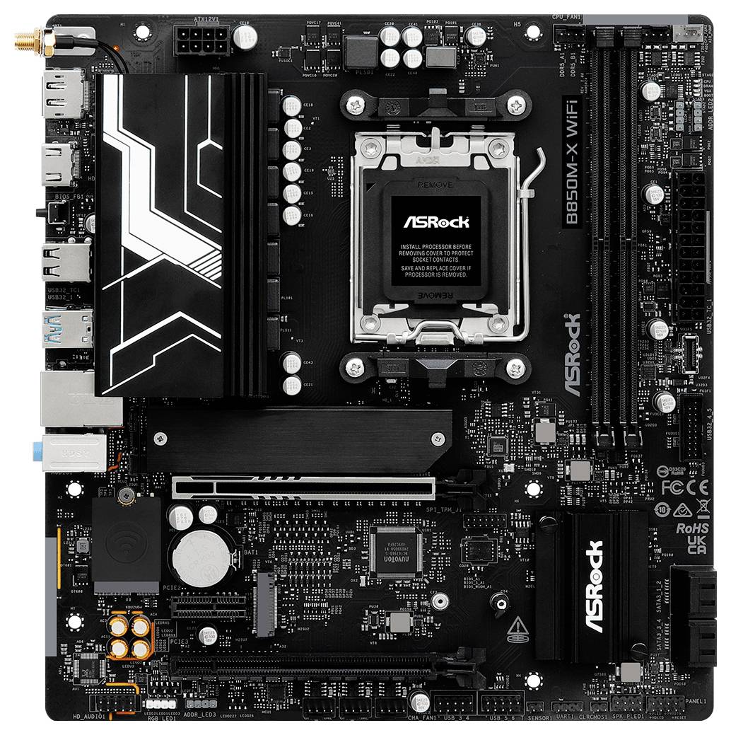 ASRock B850M-X Základná doska Socket AMD AM5 Tvarový faktor Micro-ATX Čipová sada základnej dosky AMD® B850-1