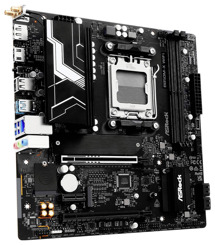 ASRock B850M-X Základná doska Socket AMD AM5 Tvarový faktor Micro-ATX Čipová sada základnej dosky AMD® B850-3
