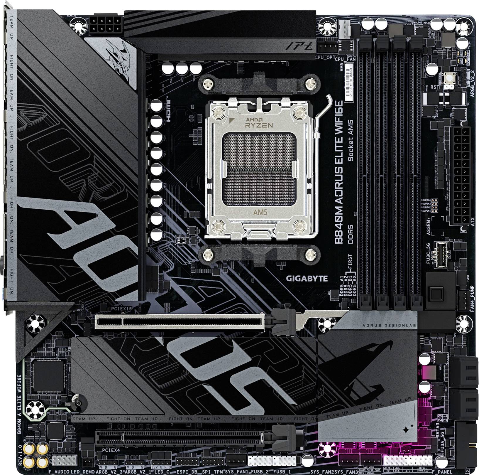 Gigabyte B840M Mainboard Attacco (PC) #####AMD AM5 Fattore di forma (dettagli) Micro-ATX Chipset della scheda madre AMD® B840