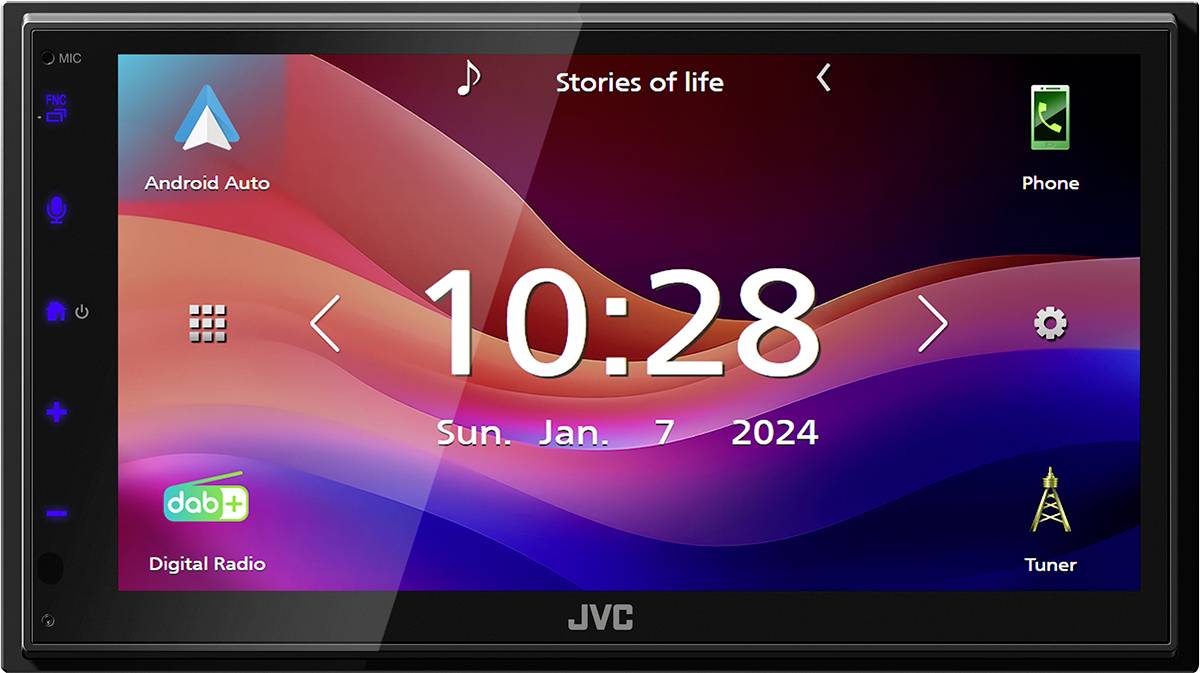JVC JVC - KW-M695DBT (KW-M695DBT) Autoradio met scherm dubbel DIN Android Auto, Apple CarPlay, Aansluiting voor achteruitrijcamera, DAB+ tuner, Incl.