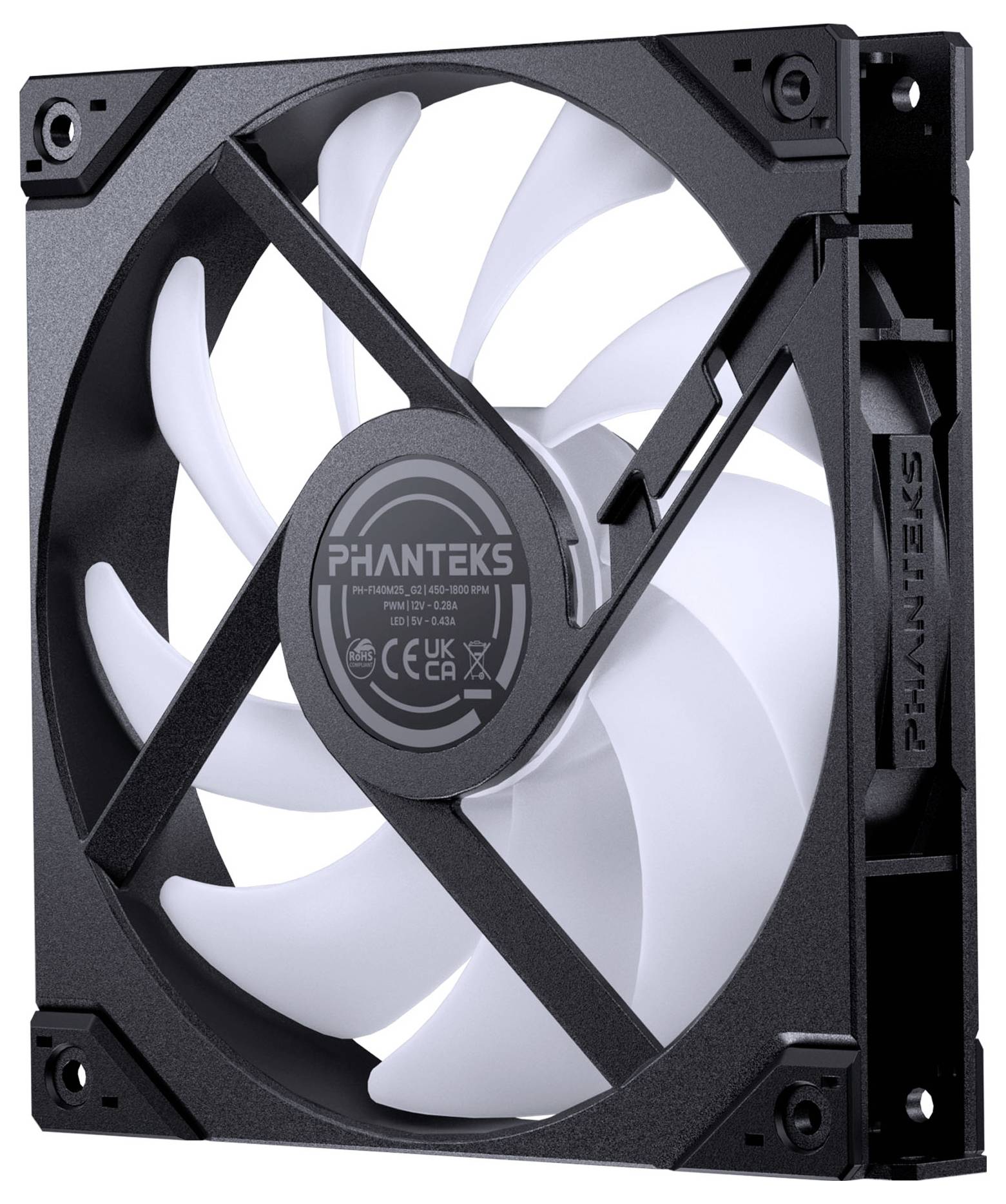 Phanteks PH-F140M25R_G2_DBK01 PC vetrák s krytom viacfarebná (š x v) 140 mm x 140 mm vrátane LED osvetlenia-2