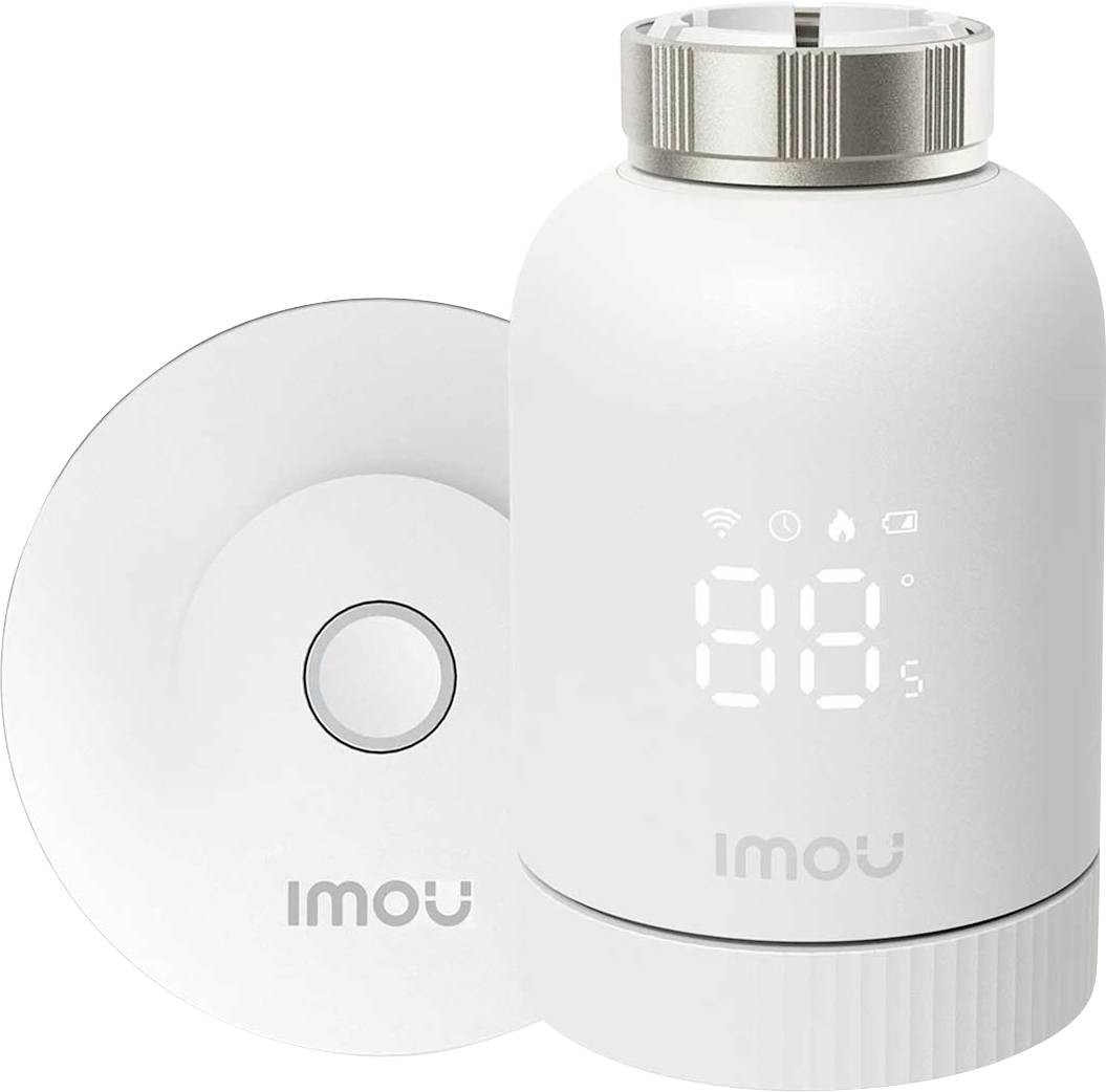 IMOU KIT-TRV1-EU-2 TRV1 Smart Radiator Thermostat Kit Draadloze verwarmingsbesturing set Montagewijze: Radiatorventiel Digitale thermostaat 1 stuk(s)