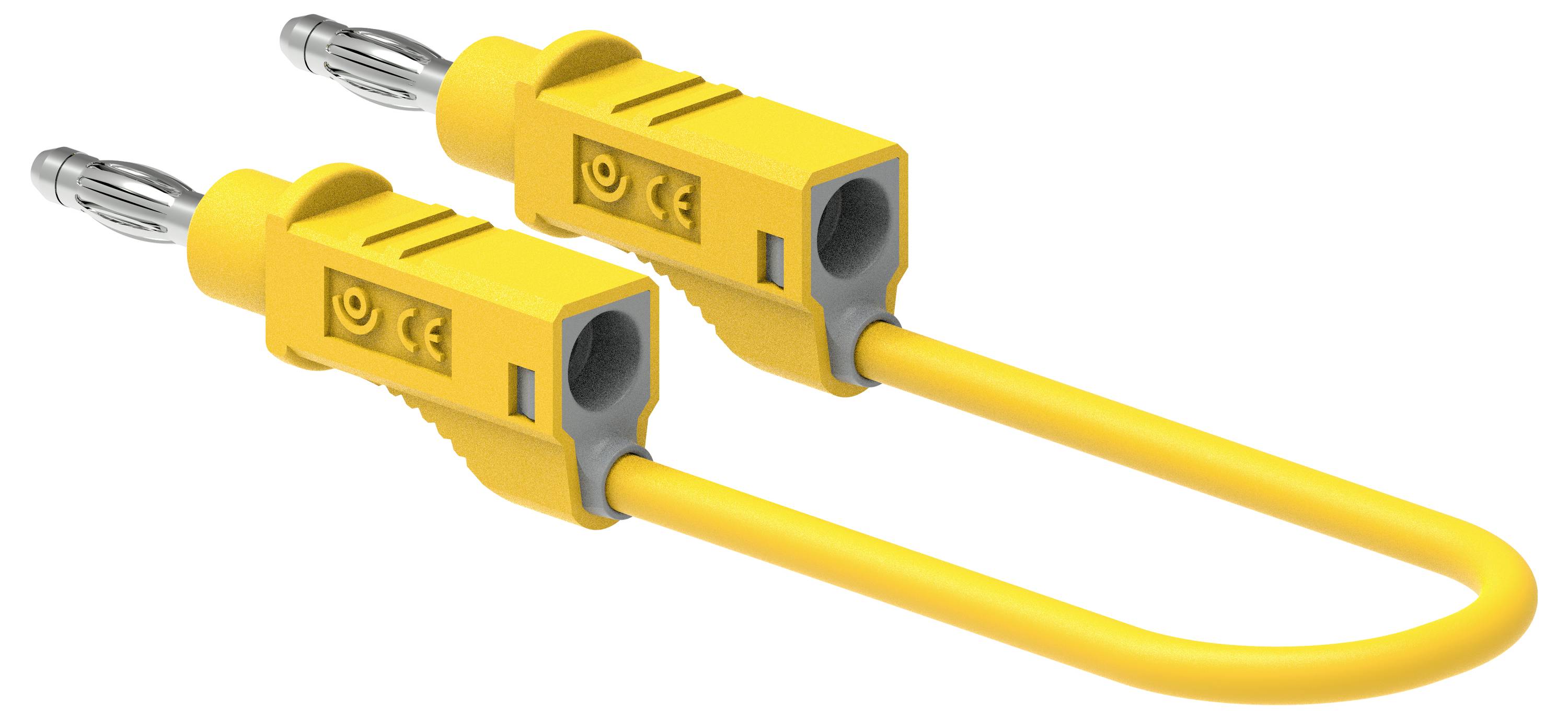 Electro PJP 2112-CD1-100J merací kábel [banánikova zástrčka 4 mm - ] 100 cm žltá 1 ks-2