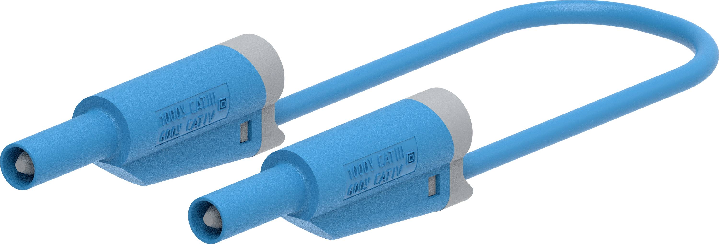 Electro PJP 2711-IEC-CD1-50BL merací kábel [zásuvkový konekotr 4 mm , banánková zástrčka - ] 50 cm modrá 1 ks-0