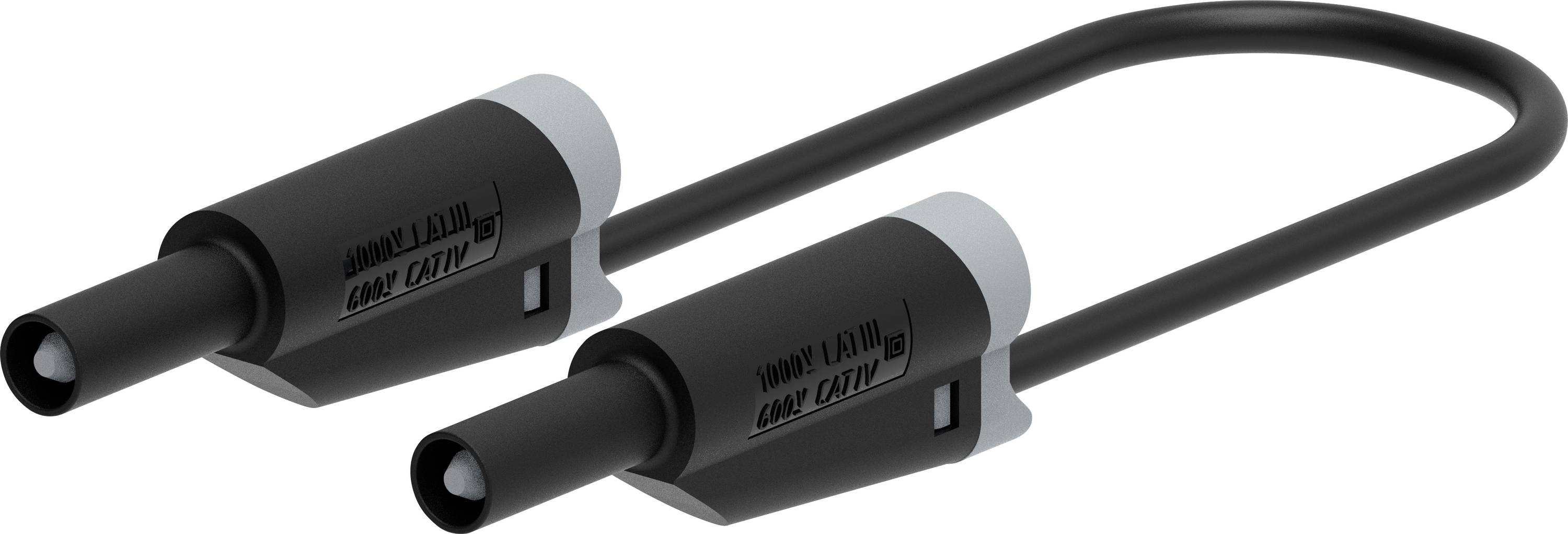 Electro PJP 2714-IEC-CD1-25N Prøveledning Stiktilslutning 4 mm, Bananstik 25 cm Sort 1 stk