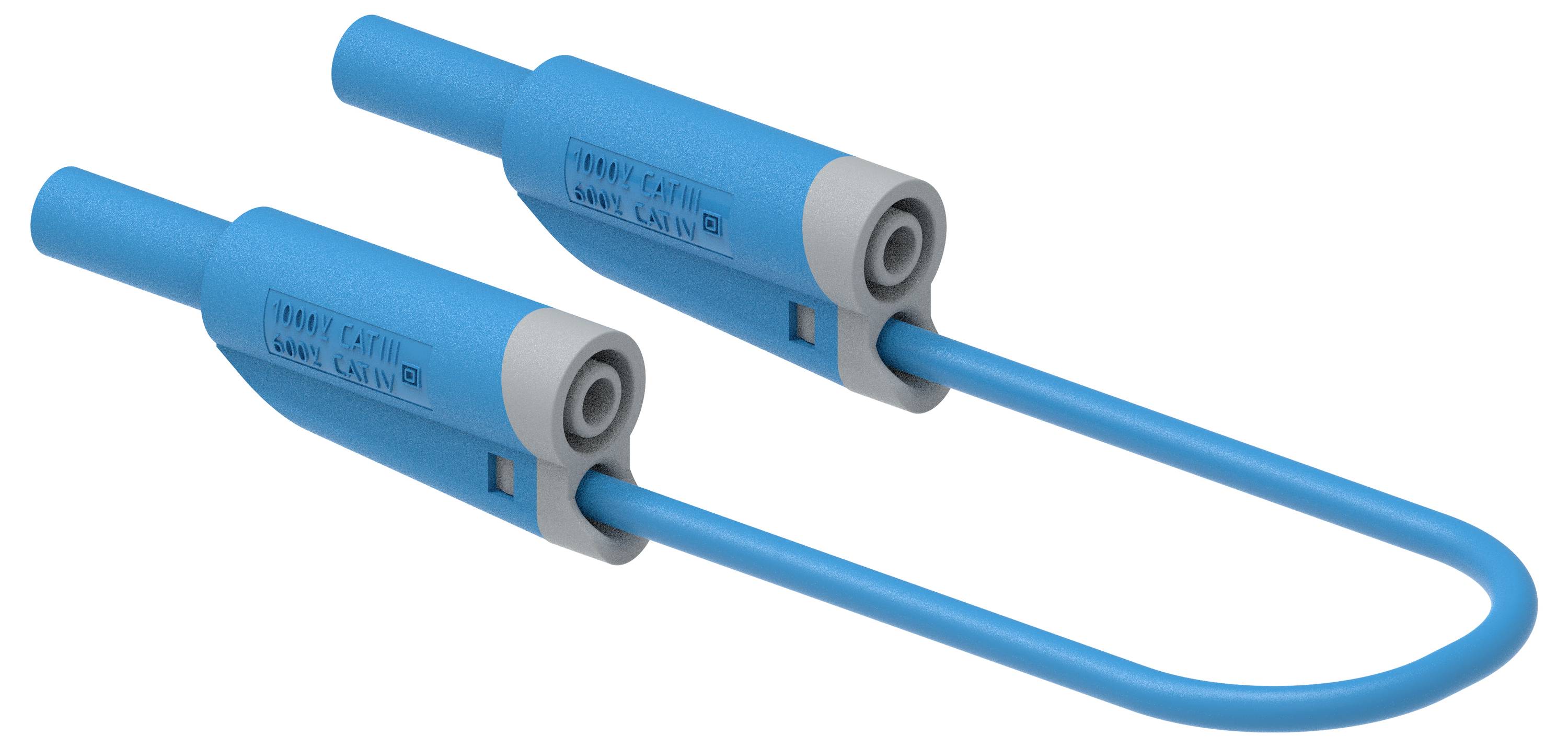 Electro PJP 2714-IEC-CD1-50BL merací kábel [zásuvkový konekotr 4 mm , banánková zástrčka - ] 50 cm modrá 1 ks-1