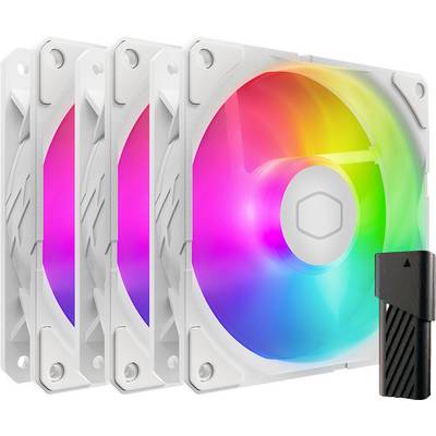 Cooler Master SickleFlow Edge PC vetrák s krytom biela (š x v x h) 120 x 25 x 120 mm vrátane LED osvetlenia-0