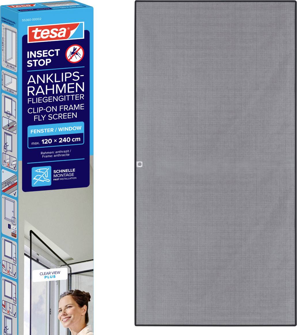 Tesa Insect Stop 55360-00002-00 Vliegenhor (b X H) 1.2 M X 2.4 M Antraciet 1 Stuk(s)
