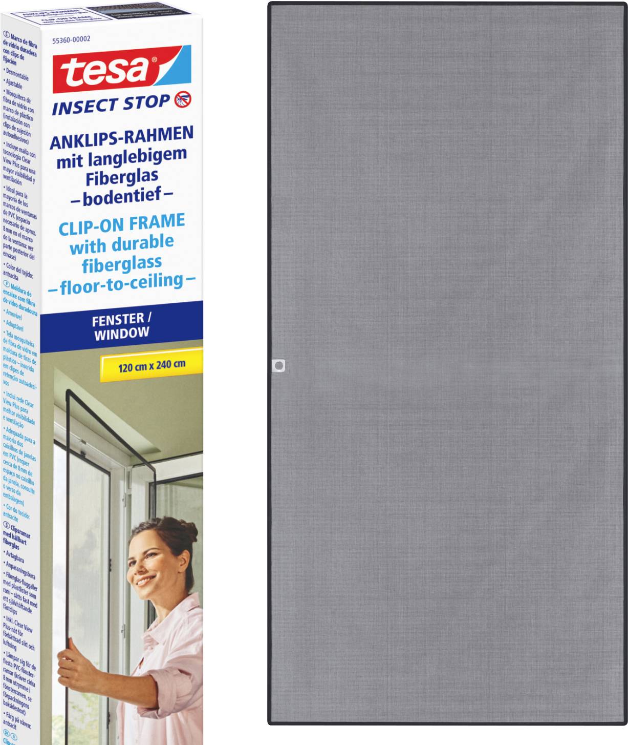 tesa Insect Stop 55360-00002-00 sieťka proti hmyzu (š x v) 1.2 m x 2.4 m antracitová 1 ks