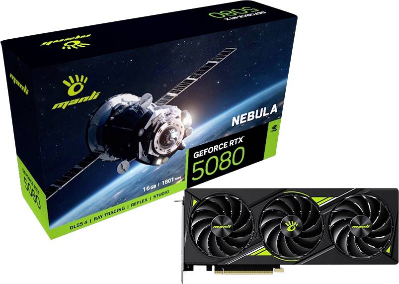 Manli Technology Nvidia GeForce RTX 5080 Videokaart Polar Fox 16.384 MB HDMI, DisplayPort