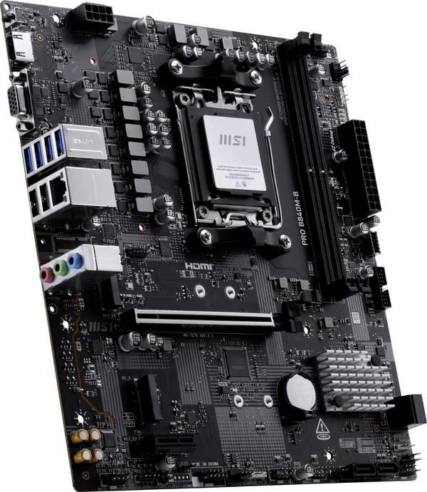 MSI PRO B840M-B Základná doska Socket AMD AM5 Tvarový faktor Micro-ATX Čipová sada základnej dosky AMD® B840